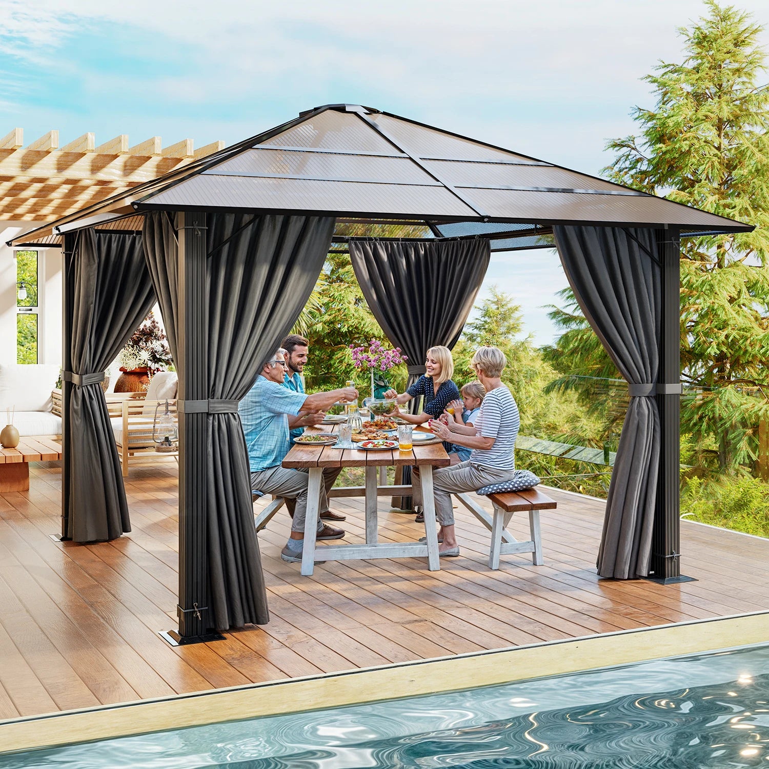 Gamme Zuca - Gazebo/Pavillon de jardin - Noir