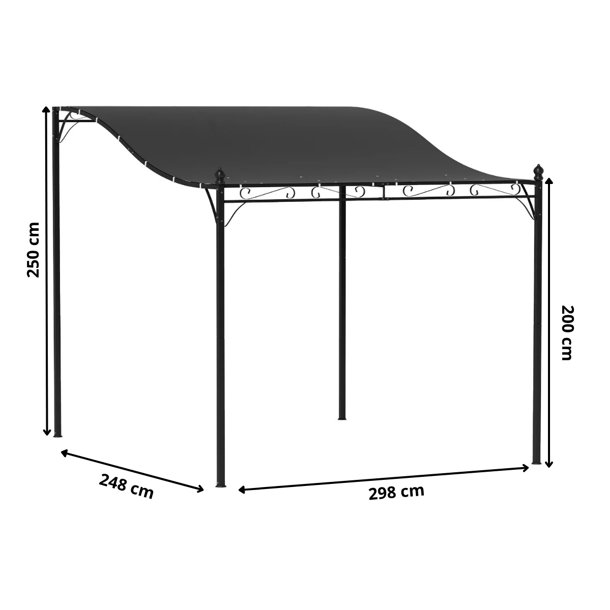 Gamme Leo - Pergola auto-portante - Gris Anthracite