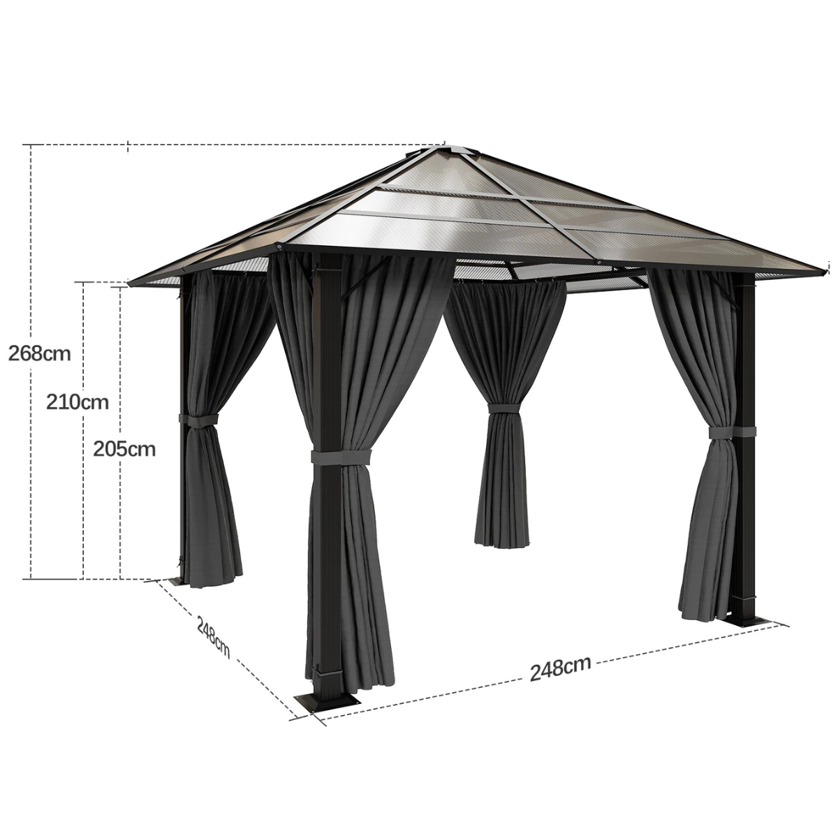 Gamme Zuca - Gazebo/Pavillon de jardin - Noir