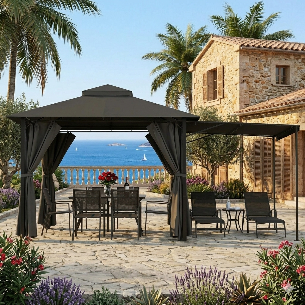 Gamme Insen - Gazebo/Pavillon de jardin modulable - Noir