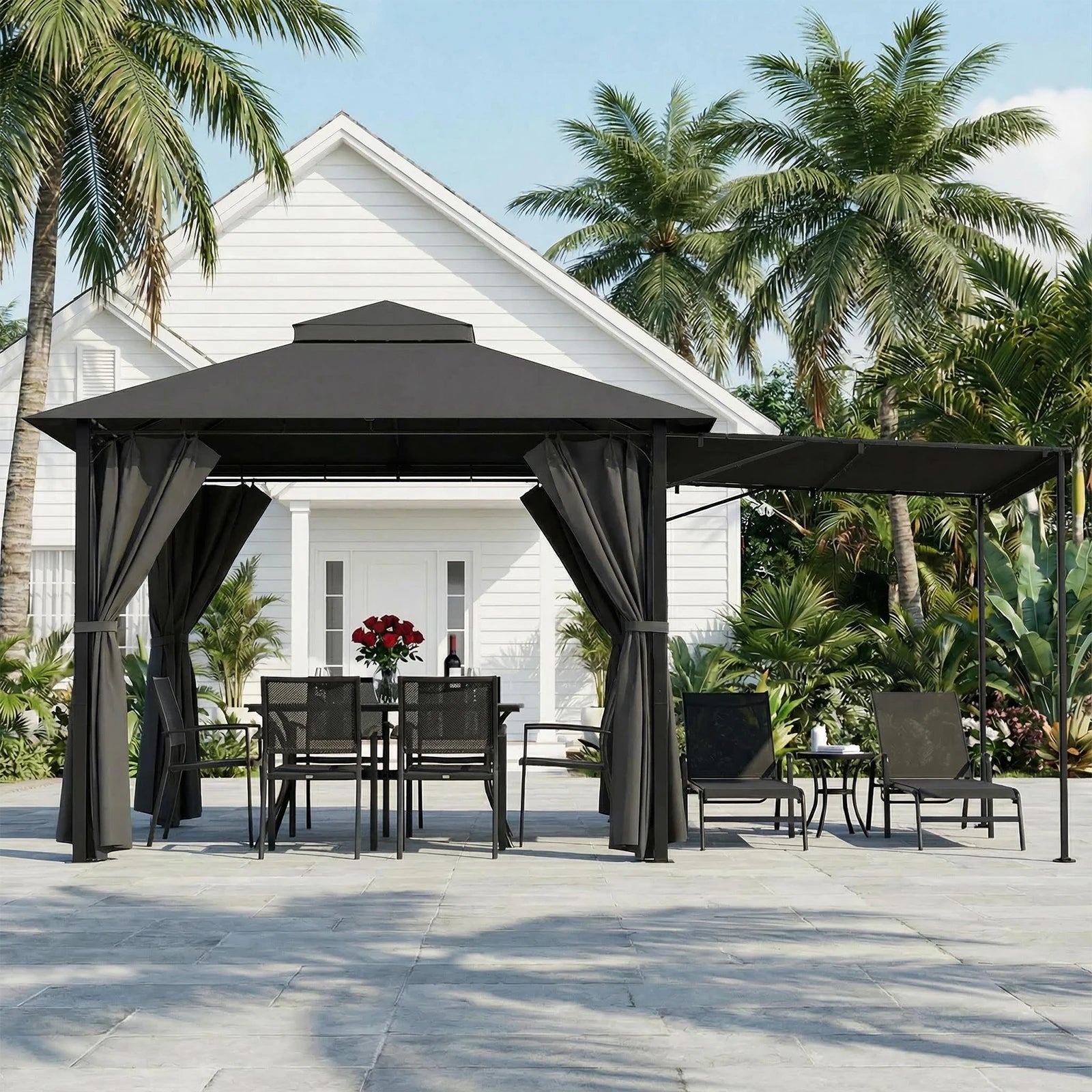 Gamme Insen - Gazebo/Pavillon de jardin modulable - Noir