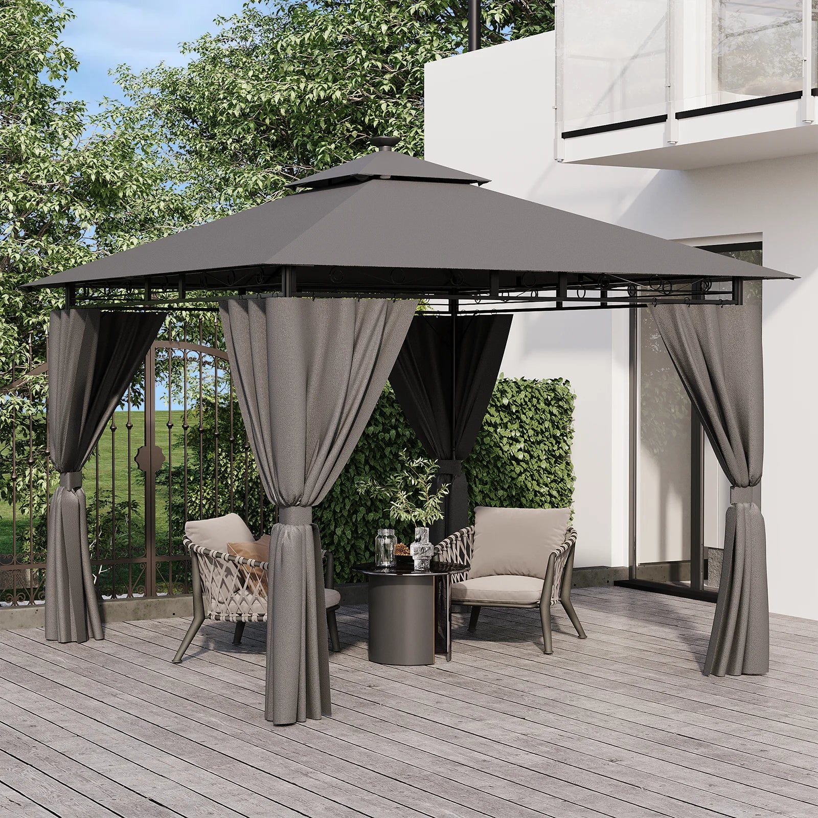 Gamme Lone - Gazebo / Pavillon de Jardin - Led intégrées