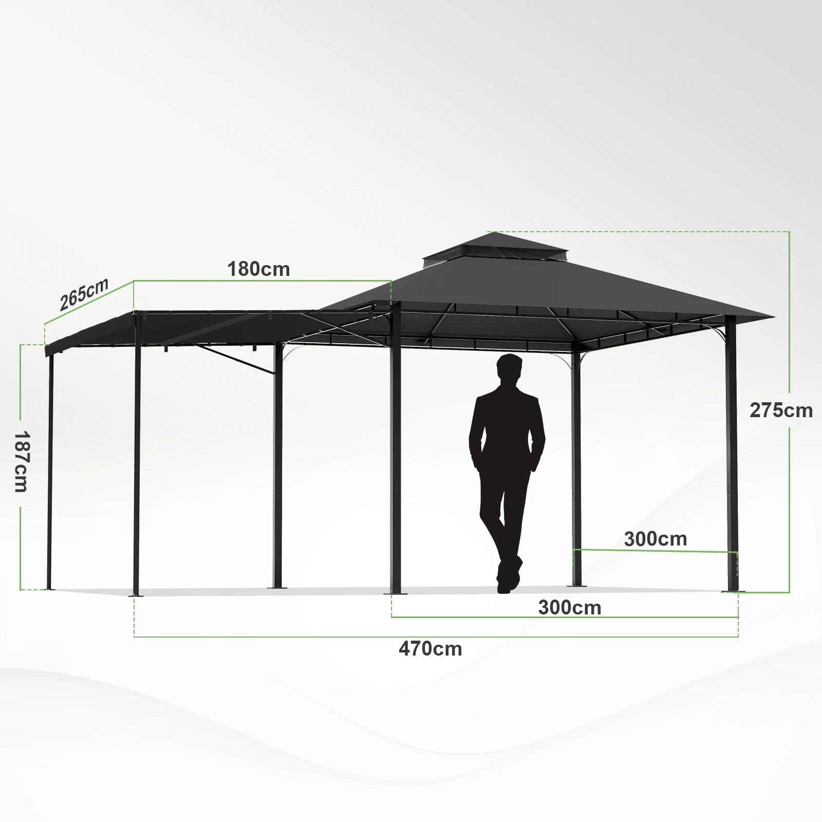 Gamme Insen - Gazebo/Pavillon de jardin modulable - Noir