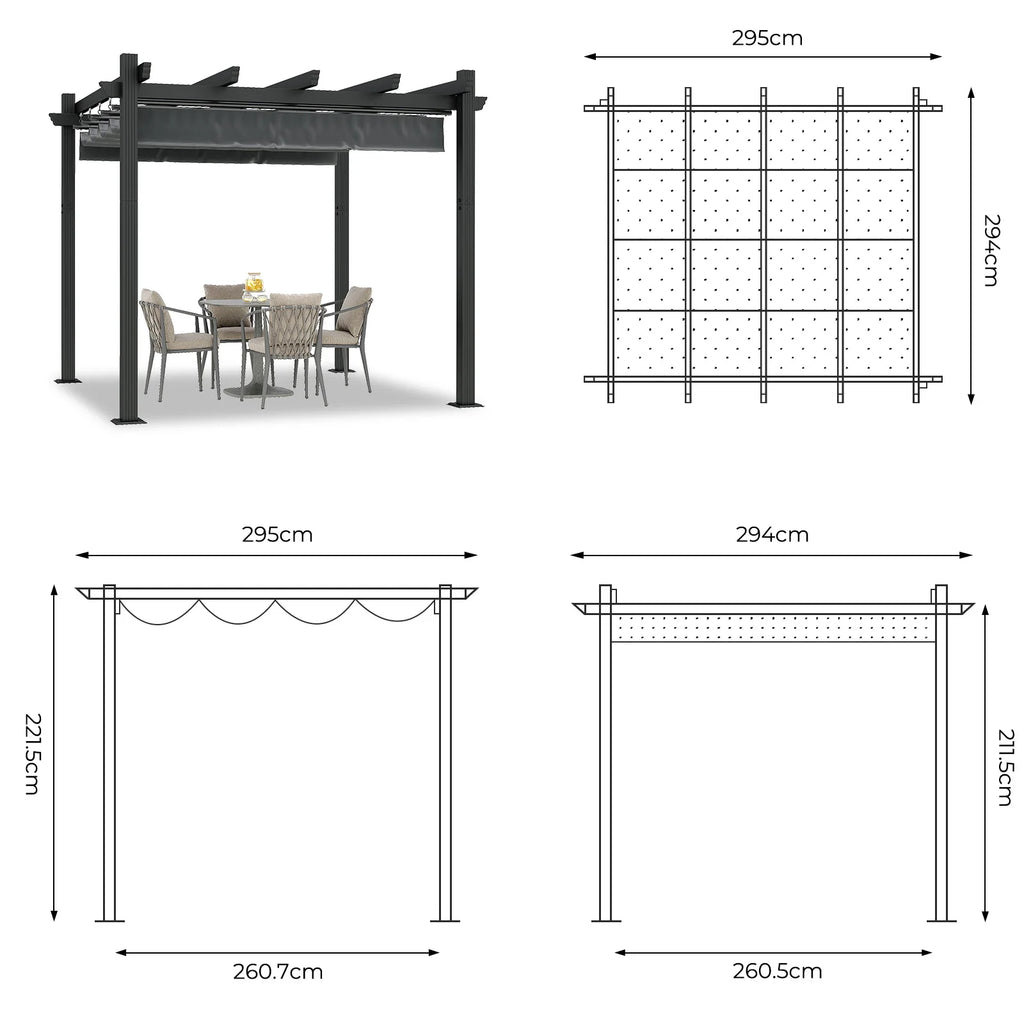 Gamme Habu - Pergola auto-portante - Rétractable